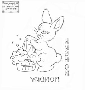 bunny embroidery transfer