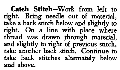 Catch stitch embroidery