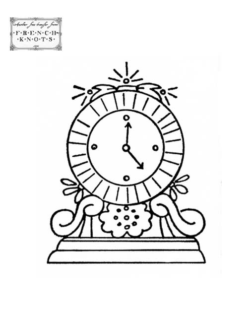 clock embroidery pattern