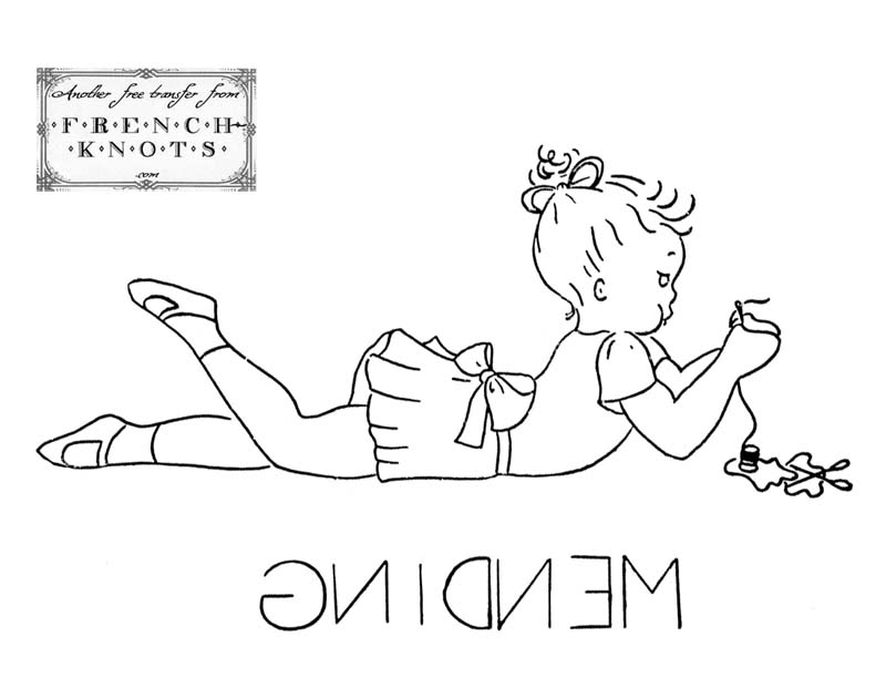 little girl days of the week embroidery patterns
