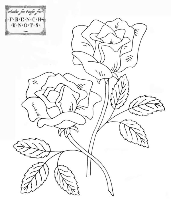 Restful Roses Embroidery Patterns | French Knots