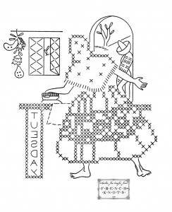 vintage Mexican Embroidery transfer pattern