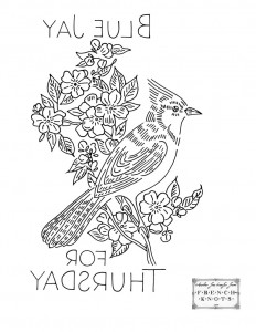 blue jay embroidery pattern