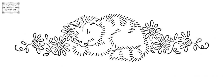 Cats Embroidery Transfer Patterns - French Knots