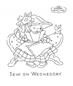 little girl days of the week embroidery pattern
