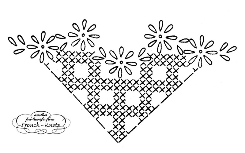 corner daisy embroidery pattern