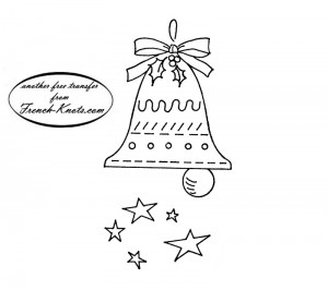 Christmas bell embroidery transfer pattern