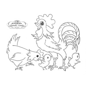 chicken family embroidery pattern