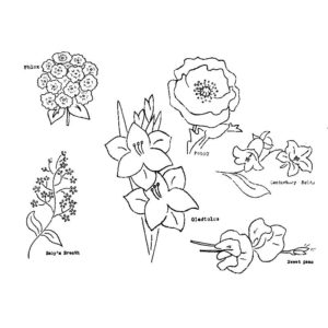 various flowers embroidery patterns