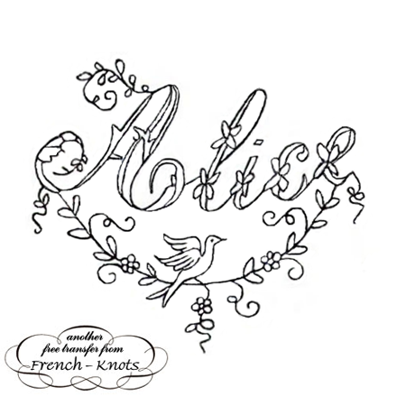 alice monogram embroidery pattern