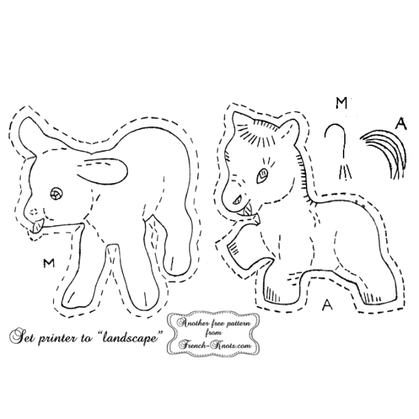 baby animals applique embroidery pattern – French Knots