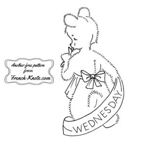 bear day-of-the-week set embroidery pattern