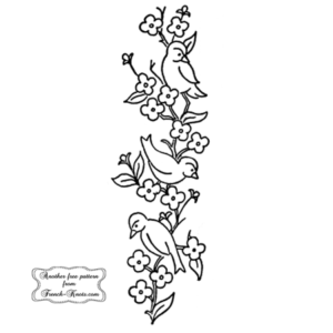 birds and flowers embroidery pattern