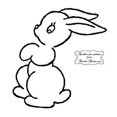 cute bunny rabbit embroidery pattern