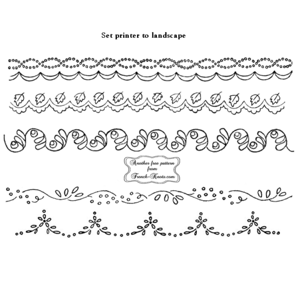 Narrow Edgings - Embroidery Patterns | French Knots
