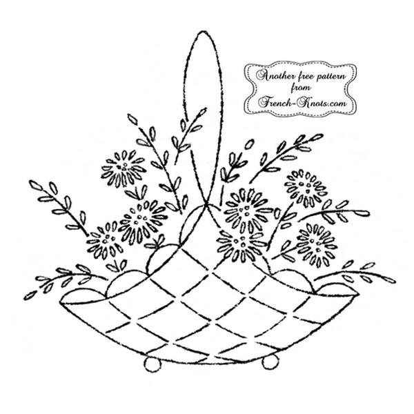 flower basket embroidery pattern