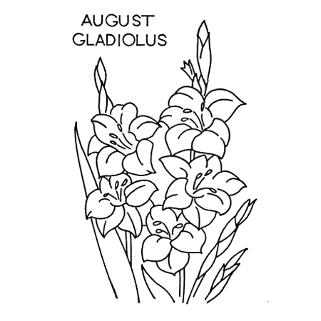gladiolus embroidery pattern
