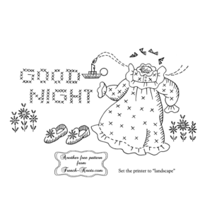 good night pillowcase embroidery pattern