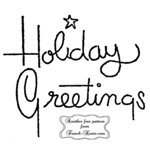 holiday greetings embroidery pattern