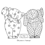 Calico Cat and Gingham Dog Applique Pattern | French Knots