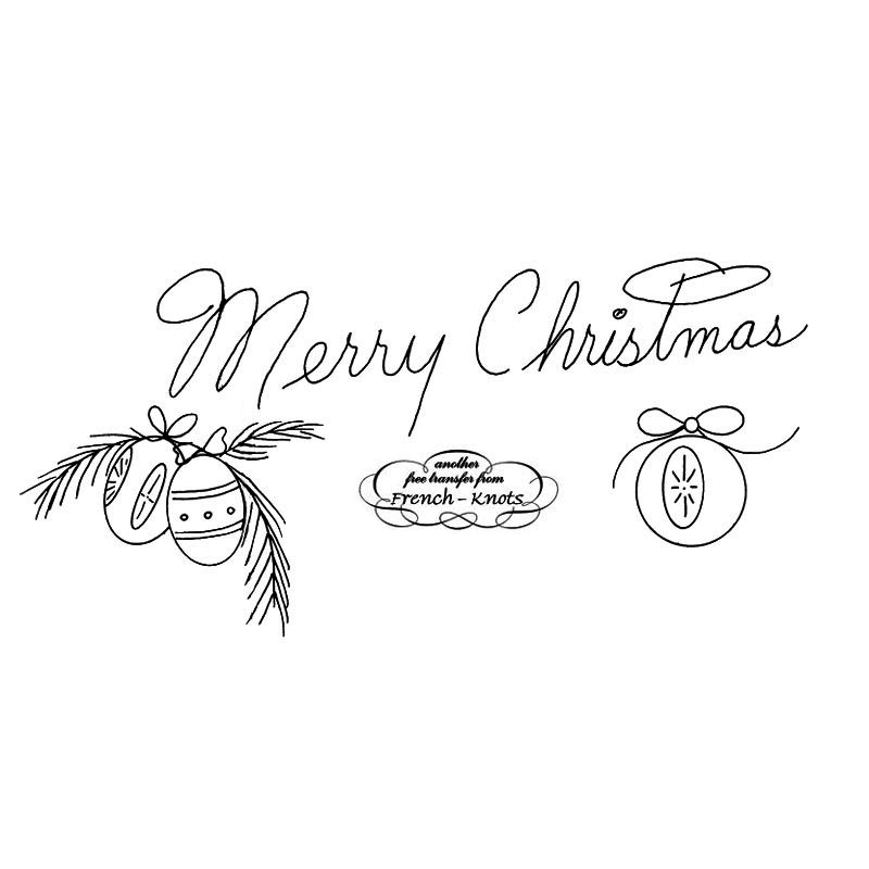merry christmas embroidery pattern