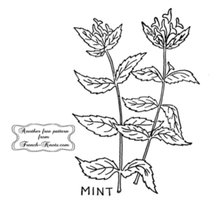 mint herb embroidery pattern