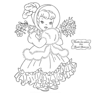 Winter girl embroidery pattern