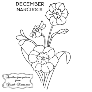 narcissis embroidery pattern