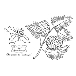 pinecone embroidery pattern