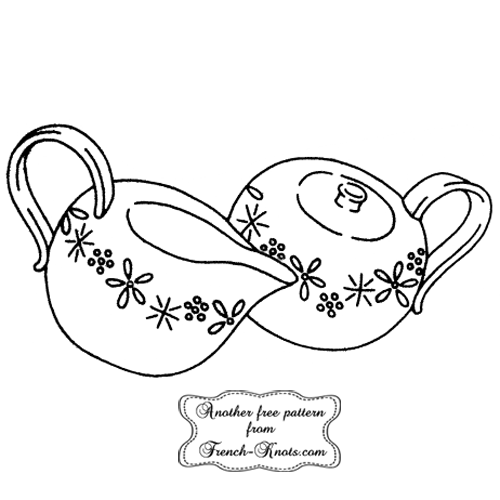 sugar and creamer embroidery pattern