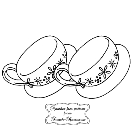 teacup embroidery pattern