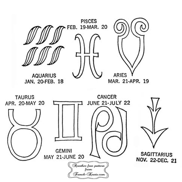 astrology symbols embroidery patterns