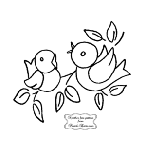 mama bird and baby embroidery pattern