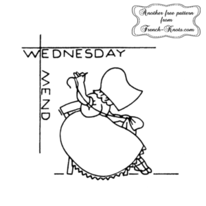 sunbonnet days of the week embroidery pattern