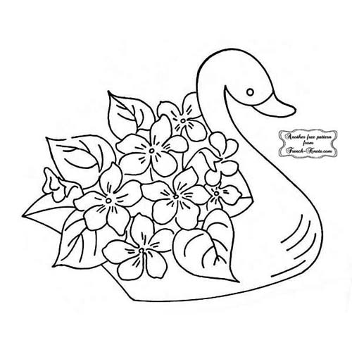 swan vase with flowers