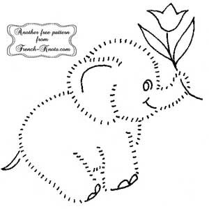 Baby Elephant Embroidery Patterns – French Knots